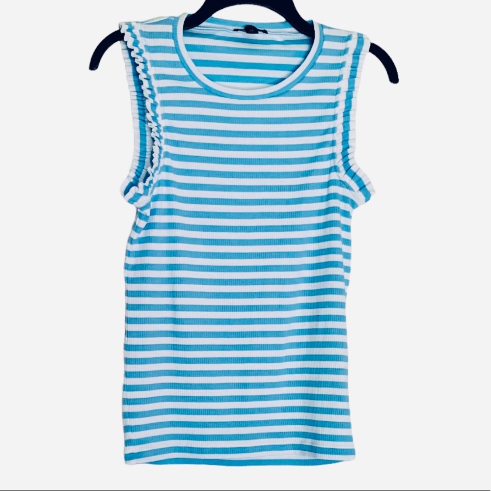 J. Crew Striped Tank from 2021 Collection NWOT Blue/White Striped Sz. XS